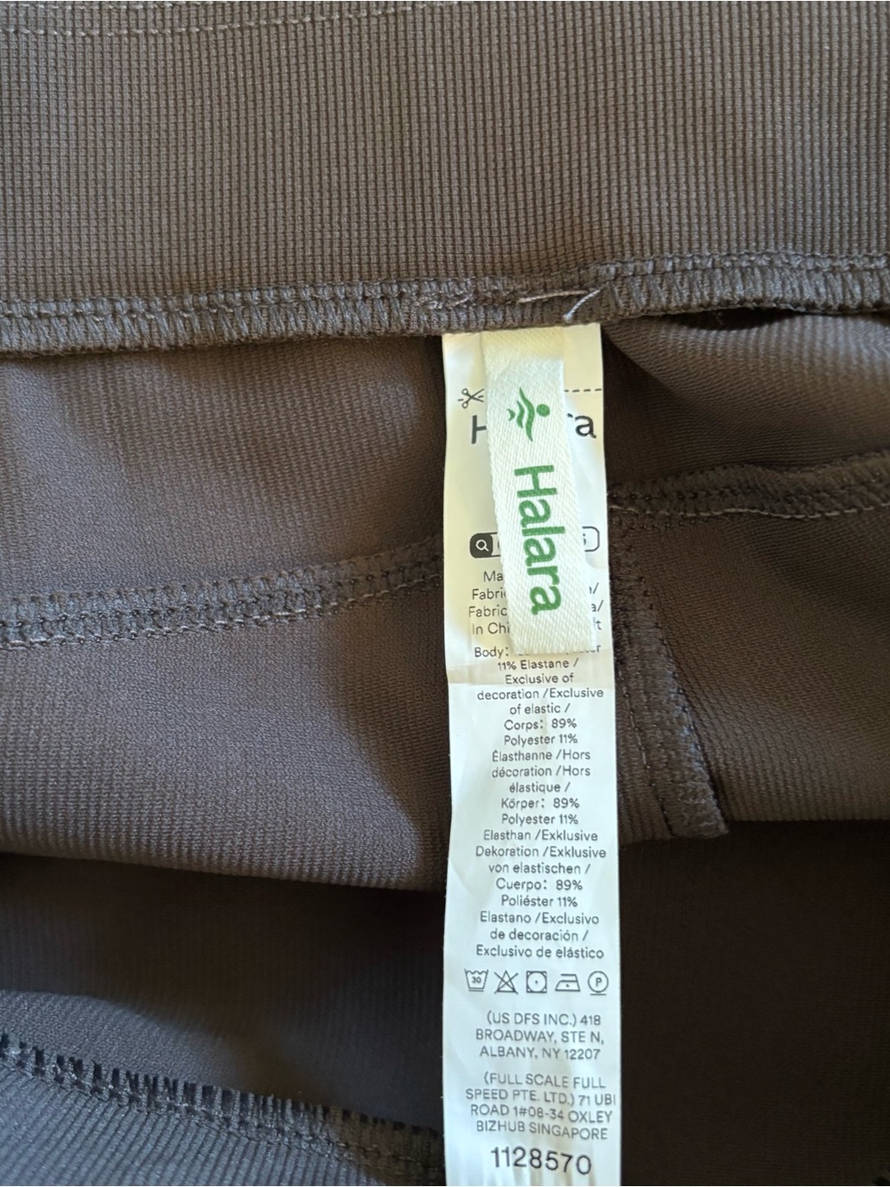 Halara Flex High Waisted Pocket Wide Leg Micro Waffle Brown Pants Trousers - Picture 7 of 7